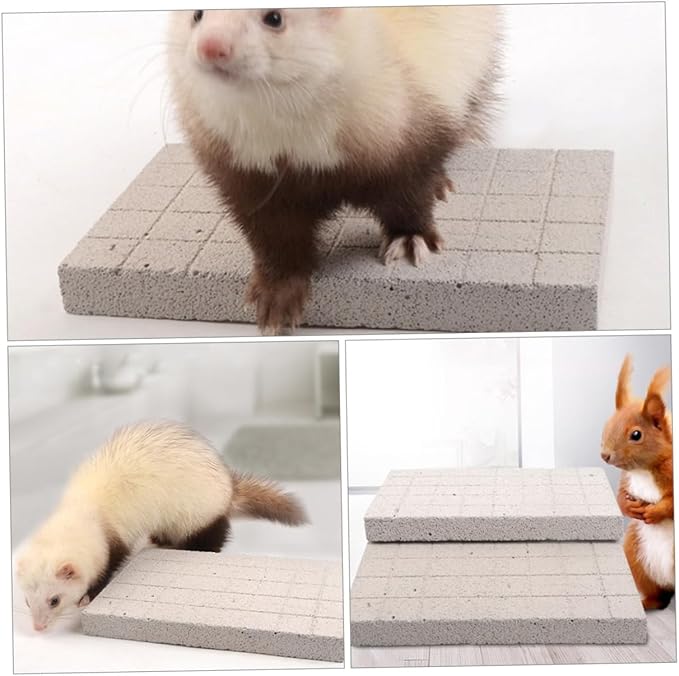 BESTonZON 1Pc Volcanic Rabbit Scratch Board Pet Feet Mat for Hamsters Hedgehogs and Animals Smooth Surface for Grooming and Claw Blunting Easy to Place Cage
