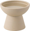 CEEFU Extra Wide Elevated Ceramic Cat Water Bowl - 6.2" Deeper Dish for Whisker Fatigue Relief, 5" Height for Easy Feeding, Lead & Cadmium Free, Durable Raised Cat Bowls, Pottery Clay (Not Glazed)