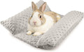 Rabbit Bed, Soft Dot Fleece Bunny Mat, 17x17In Small Animal Pillow for Guinea Pig, Reversible, Washable Pet Cushion Light Gray