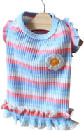 Dog Rainbow Stripe Dress Summer Cat Outfits Soft Breathable Cotton Outfits Clothes for Small Medium X-L XX-L Girls Puppy Lightweight Pet Dresses
