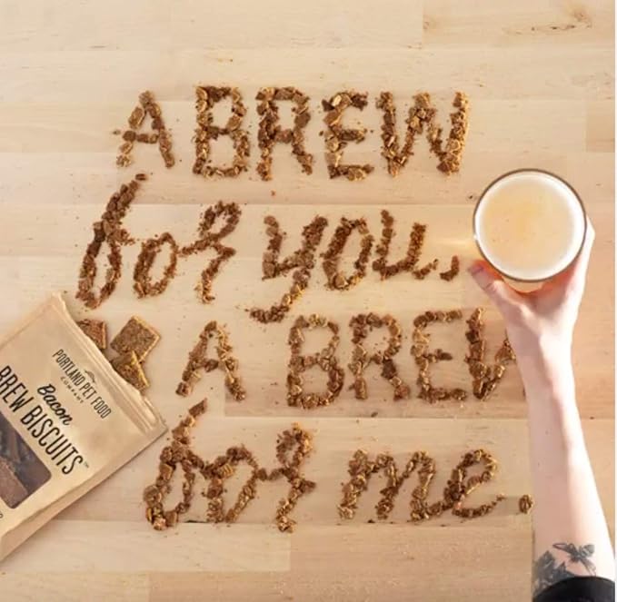 CRAFTED BY HUMANS LOVED BY DOGS Portland Pet Food Company Beef Broth Brew Biscuit Dog Treats (1 Pack, 5 oz Bag) – All Natural, Human-Grade, USA-Sourced and Made