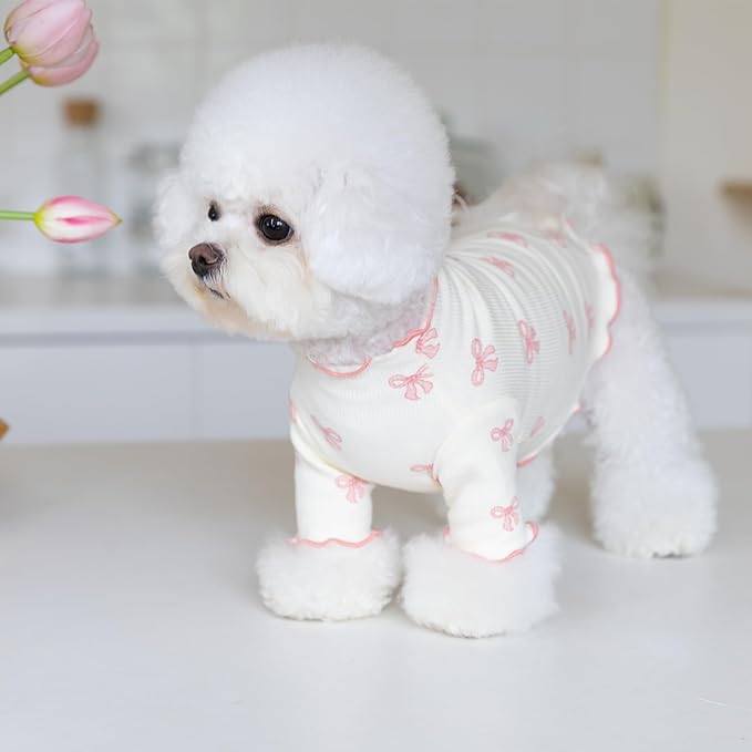 Small Dog Clothes Extra Small Dogs Spring Summer Dress Cute Soft and Breathable Outfits for Female Chihuahua Shih Tzu Yorkshire Puppy Cats (Pink, XX-Small)