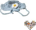 Cute Cat Hat with Flower Design - Soft Knitted Pet Costume for Small & Medium Cats | Lightweight Polyester, Adorable Styling for Photoshoots, Birthday & Daily Dress Up (Light Blue)