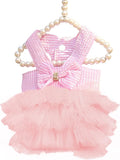 Dog Dresses, Fashion Pet Dog Clothes, Striped Mesh Puppy Dogs Princess Dresses (Pink, X-Small)