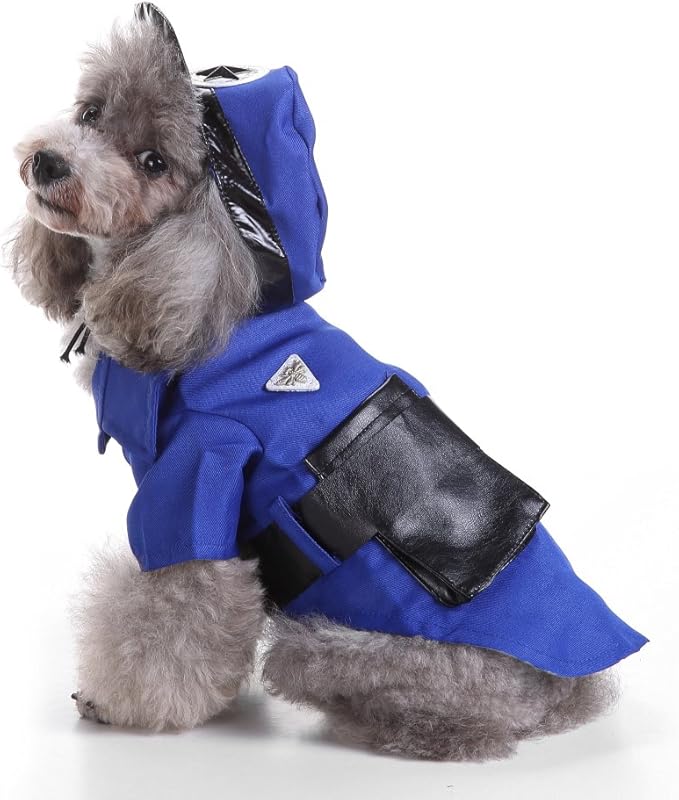 Puppy Police Costume Halloween Christmas Funny Party Cosplay Clothes for Cat, Small Dog (Large, Police)