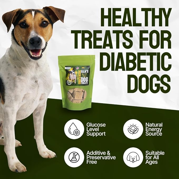 Ella's Diabetic Dog Treats Pumpkin (8oz) - Low Glycemic Ingredients - Vet Approved - Made in USA by Owners of Diabetic Dogs - Developed to Help Keep Glucose Levels Stable