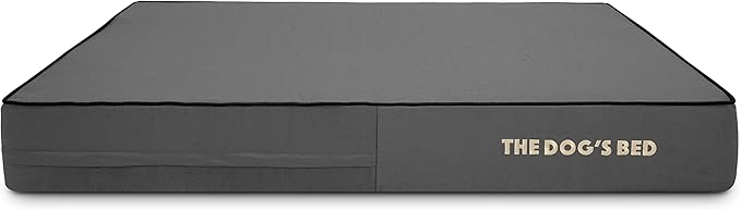 The Dog’s Bed Replacement Outer Cover, Oxford Fabric, Grey with Black Trim, Large, 6-Inch