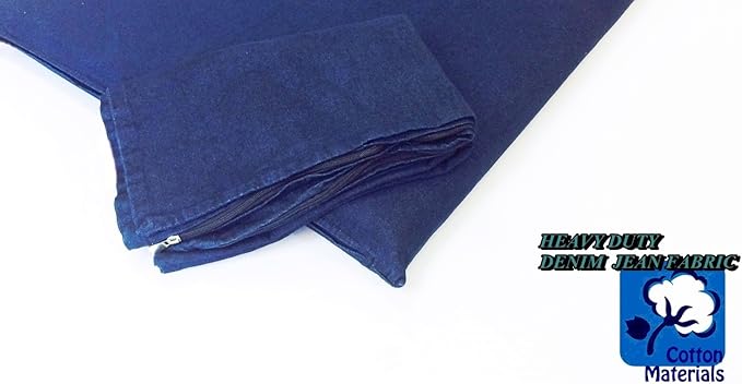 Luxurious Comfort Pet Dog Bed External Cover for Small and Large Dogs - Cover ONLY (36"x29" (34"x27"x3"), Denim - Blue)
