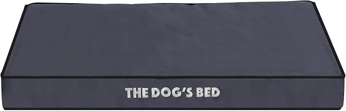The Dog’s Bed Orthopedic Standard Foam Dog Bed Mattress, Oxford Fabric, Grey with Black Trim, Medium