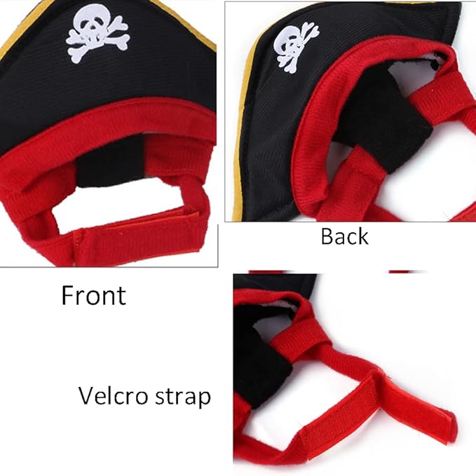 Anelekor Pirate Dog Cat Costume Suit Halloween Funny Pet Clothes with Pirate hat & Bandana Caribbean Style Cat Apparel Corsair Puppy Dressing Up Cosplay for Small Dogs Kitty (Navy)