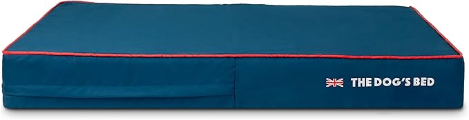 The Dog’s Bed Replacement Outer Cover, Oxford Fabric, Blue with Red Trim & UK Flag, XL, 6-Inch