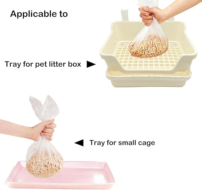 Disposable Small Animal Cage Liners, Rabbit Litter Box Lines Pet Tray Liner Bags Guinea Pig Cage Toilet Plastic Film for Bird Hamster Chinchilla Hedgehog (50 PCS, 24'')