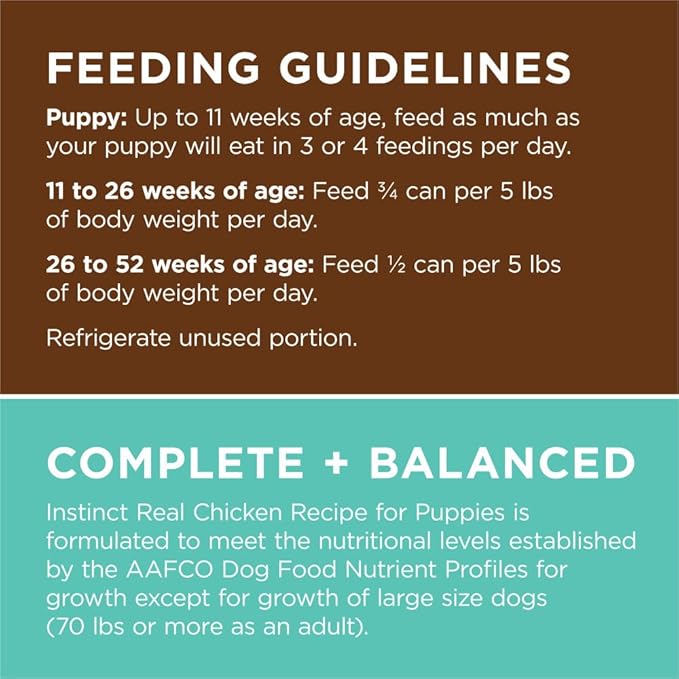 Instinct Original Puppy, Wet Dog Food, Grain Free Recipe - Real Chicken, 13.2 Ounce (Pack of 6)