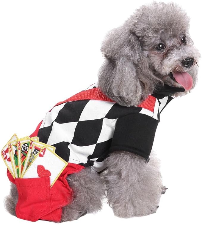 Puppy Joker Costume Halloween Christmas Funny Party Cosplay Clothes for Cat, Small Dog