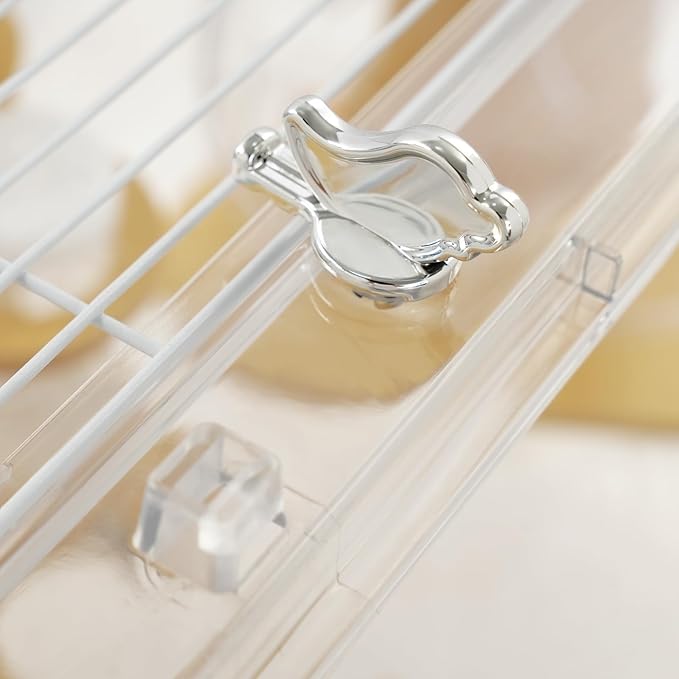 Hamster Cage Clear Luxurious Mice and Rat Habitat with Exercise Wheel, Dual Door Design, 3.54" H Leg Stand, Small Animal Cage for Hamsters, Guinea Pigs, Hedgehogs 23.6" Lx14.5 Wx12.6 H