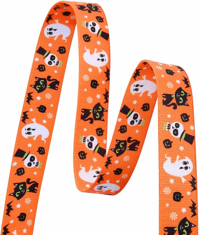 Halloween Dog Collar with Pumpkin Bat Cats, Ghosts Print, Soft Comfortable Adjustable Collars for Small Medium Large Dogs(Halloween,L)