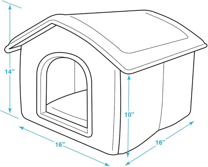Best Pet Supplies Cat Bed for Indoor Cat, Domed Tent House with Removable Pillow, Covered Cat Cave for Small Dog, Puppies and All Breeds of Cats - Beige w/ Brown Stripes, 16 x 16 x H:14"