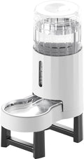 CZPET Elevated Dog Water Bowl Dispenser for Large Dogs,8L Tall Raised Pet Waterer Stand,Relieve Neck Pressure,Large Capacity and Drinking Area Noise-Free for Pets (8L+Stand,White)