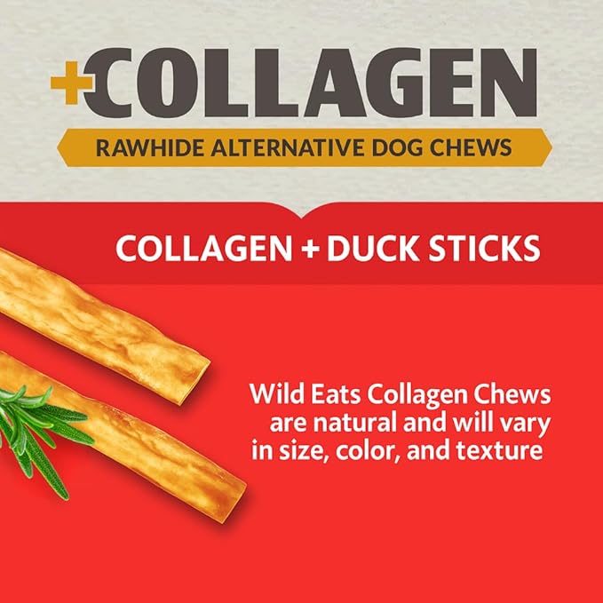 Wild Eats Salmon Collagen Sticks for Dogs (75 Pack, 0.6 cm Wide) Long Lasting Dog Chews No Hide Dog Treat Bully Stick Alternative, Rawhide Free, Grain Free, High Protein