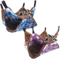 Oncpcare 2PCS Small Pet Cage Hammock, Bunkbed Sugar Glider Hammock, Guinea Pig Cage Accessories Bedding, Warm Hammock for Parrot Ferret Squirrel Hamster Rat Playing Sleeping