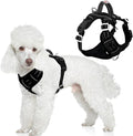 BARKBAY Dog Harness No Pull Oxford with ID Tag Pocket - Heavy Duty, Reflective, Easy Control for Large Dogs(Black Oxford,S)