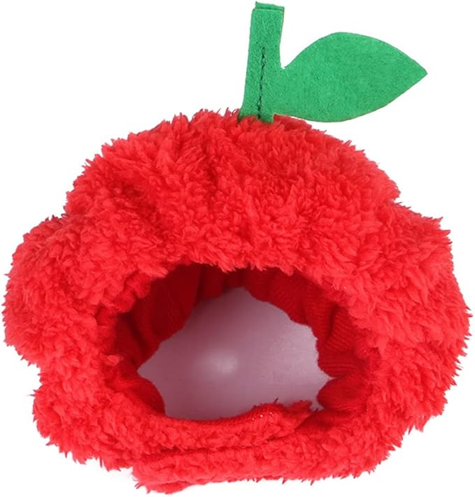 Pet Headgear Soft Headband Cute Apple Hat Warm Hat Pet Headdress Dog Costume Accessory for Cats Kitten Puppy Small Dogs French Bulldog Christmas Halloween Photo Props