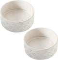 UBEE Small Dog Bowls Set of 2, 5.1 inch Ceramic Dog Dish Food Bowl, Pet Food Water Dish Feeding for Small Dogs and Large Cat, Paw Pattern, 5.1 in-Small, White