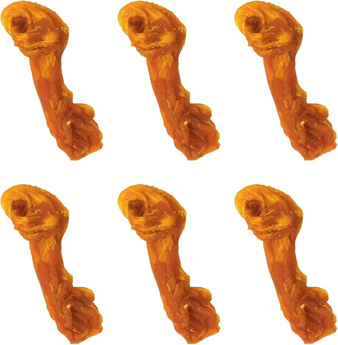 PAWUP Turkey Dog Treats, Turkey Wrapped Beef Tendon, Rawhide Free, Bone-Shaped Sticks Turkey Treats for Small Dogs (13 g/Stick, 6 Count)