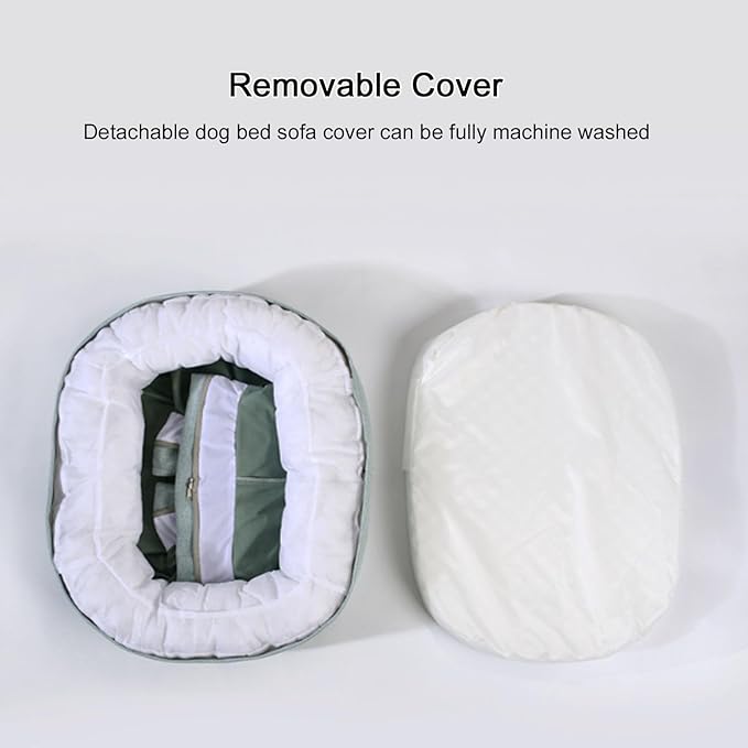 Dog Beds for Small & Medium Dogs, Memory Foam Dog Couch Bed with Washable Removable Cover, Bolster Pet Bed with Waterproof Lining Non-Slip Bottom, Soft Comfy Dog Sofa (Medium,Yellow)