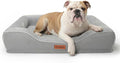 Cooling Dog Beds for Medium Large Dogs with Removable Washable Covers,Rectangle Orthopedic Sofa Bed with Cool Gel Memory Foam and Egg Crate Foam Waterproof fit Old Large Sized Pets,36"x24"x6.5" Grey