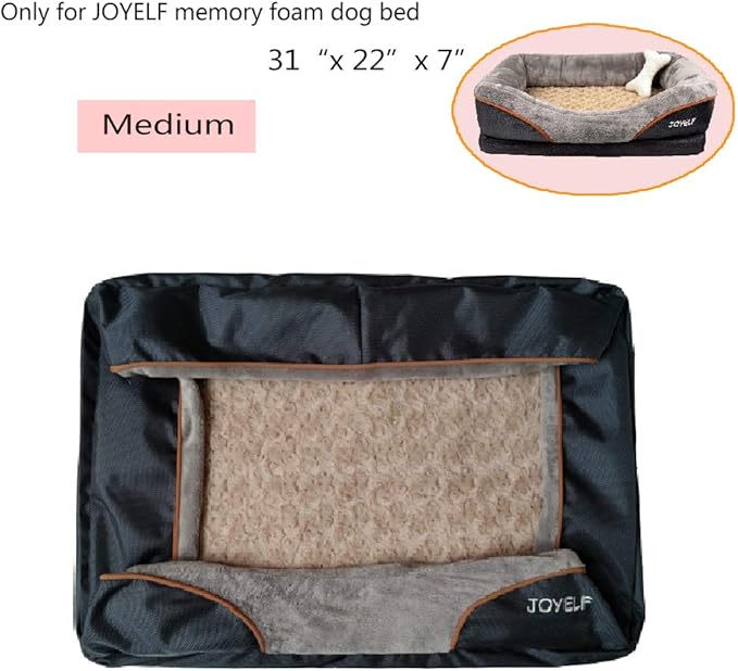 JOYELF Medium Memory Foam Dog Bed Replacement Cover for 31'' x 22''
