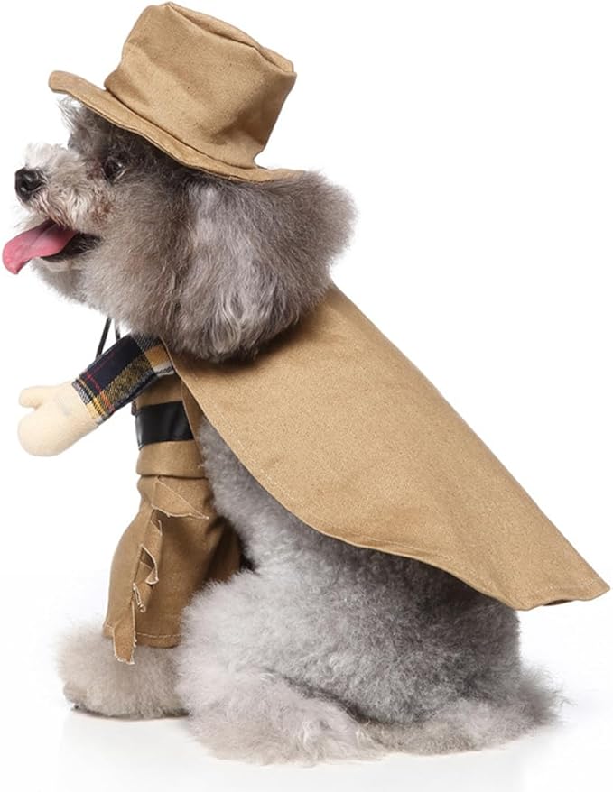 Puppy Western Cowboy Dog Costume, Pet Cosplay Clothes Halloween Christmas Funny Party Costume for Cats and Small Dogs