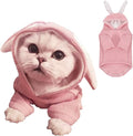 ANIAC Dog Hoodies Sweatshirt with Bunny Ears Spring Puppy Clothes for Small Dog Girl Boy Soft Doggy Sweater Cat Apparel Pet Clothing for Kitten Pomeranian Chihuahua (Large, Pink)