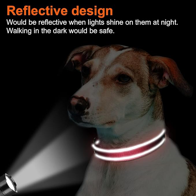 Joytale Reflective Dog Collar, Soft Neoprene Padded, Metal D-Ring, Nylon Pet Collar Adjustable for Extra Large Dogs, Red, XL
