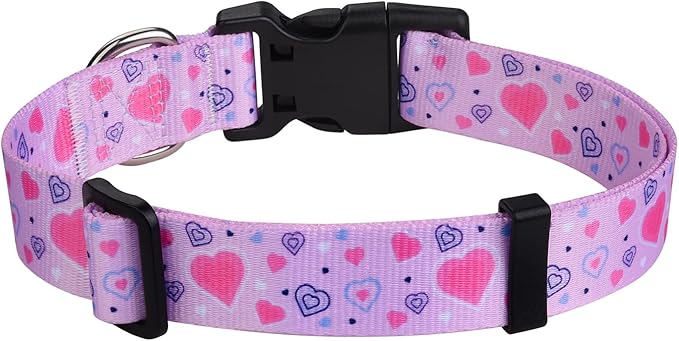 Dog Collar for Large Dogs, Soft Comfy Pet Collar for Small Medium Large Dogs, Geometry Pattern for Boy Girl Puppy Dogs(Love Cute,L)