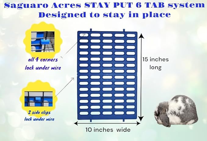 Saguaro Acres Rabbit Cage Resting Mat - Pack of 6 (Blue)