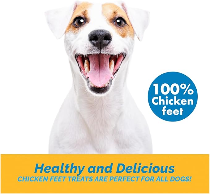 123 Treats Chicken Feet Dog Treats – 100% Natural Baked Chicken Feet for Dogs, Single Ingredient Chew Snacks, Support Joint & Dental Health | Excellent Source of Chondroitin (7 Ounces)