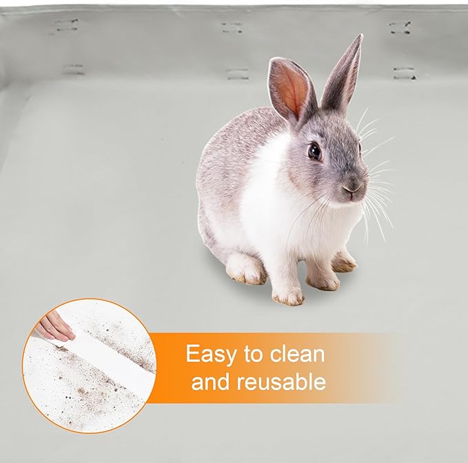 Guinea Pig Cage Bottom Tarp for C&C Grids Habitat Cage Panel, 56x27 inches Guinea Pig Cage Liner Base, Washable Small Animal Cage Bedding for Rabbits Hamsters Hedgehogs Ferrets Small Pets(No Cage)