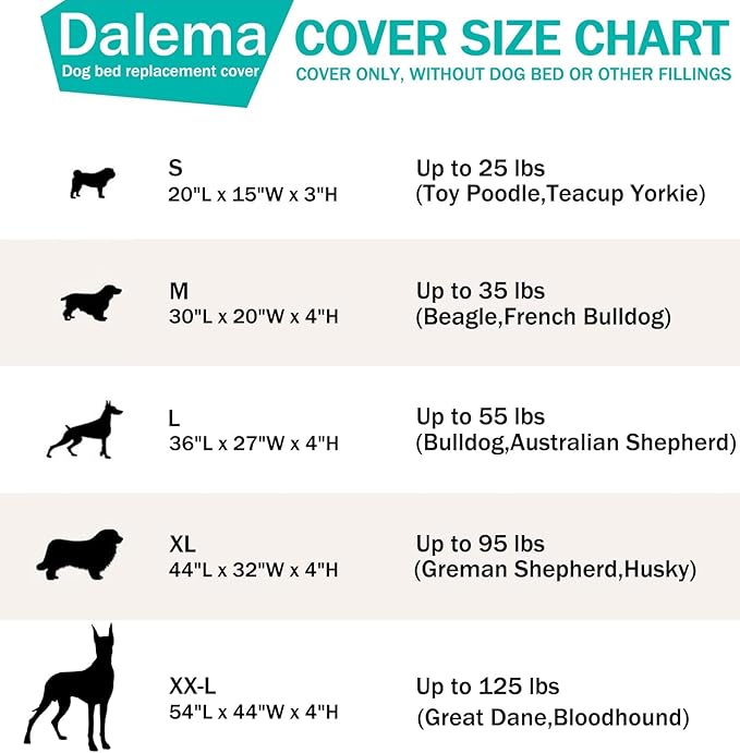 Dog Bed Cover,Waterproof Tough Plastic DIY Pet Bed Cover,Non Stick Hair Easy to Clean Rectangular Fillable Dog Bed Covers with Zipper(Dark Grey,44" L x 32" W x 4" Th,Cover Only)