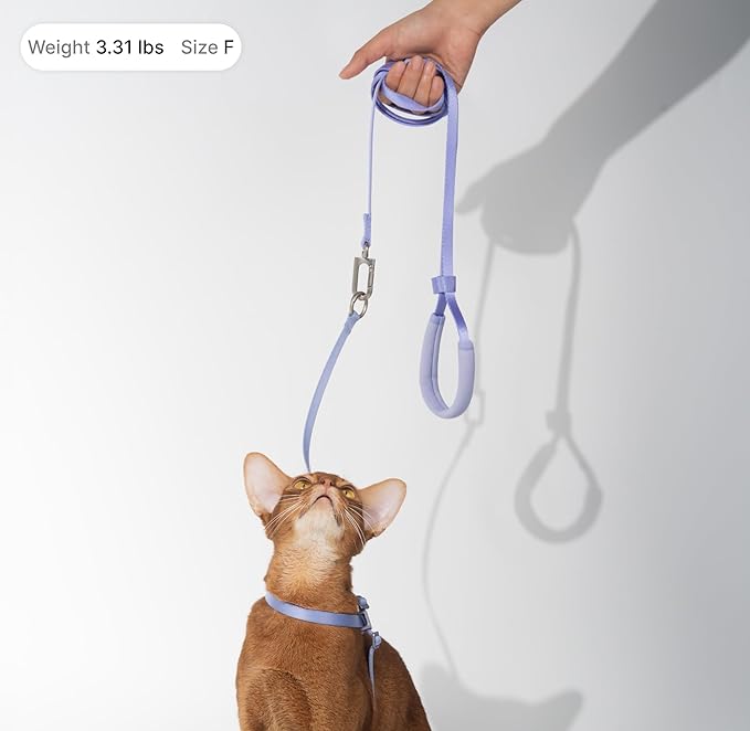 Cat Harness and Leash Set, Escape Proof Cat Harness Lightweight Leash with Padded Handle, Adjustable Leash Harness for Kitten>4lbs Small Large Cats Walking Training (Blurple, L)