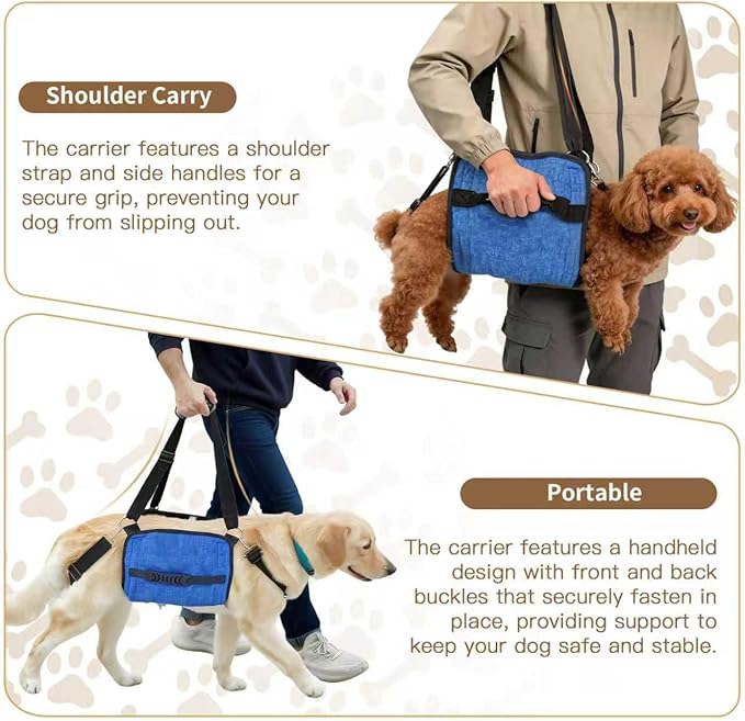 Dog Lift Harness for Large Dogs, Dog Sling Carrier with Lifting Handle for Mobility Assistance, Senior Dogs with Arthritis, Hip Dysplasia & Post-Surgery Recovery, XXL