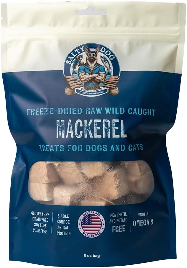 Fish Fillet Dog Treats | Freeze Dried Mackerel Fish for Pets | 5oz | Healthy Dog Treat, Single Ingredient, Protein Training Treats (Mackerel)