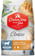 Chicken Soup for the Soul All Natural Premium Senior/Mature Dry Dog Food, Real Meat First Ingredient, No By-Products, Supports Joint Health and Mobility, Chicken, Turkey & Brown Rice, 4.5lb
