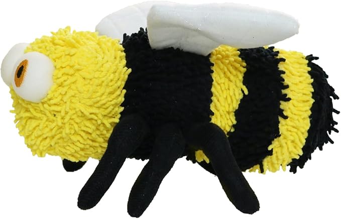 MIGHTY- Microfiber Ball - Farm – Made with Squeaker Balls and Minimal Stuffing. Strong & Tough. Interactive Play. Machine Washable & Floats (Bee, Medium 2 Pack)