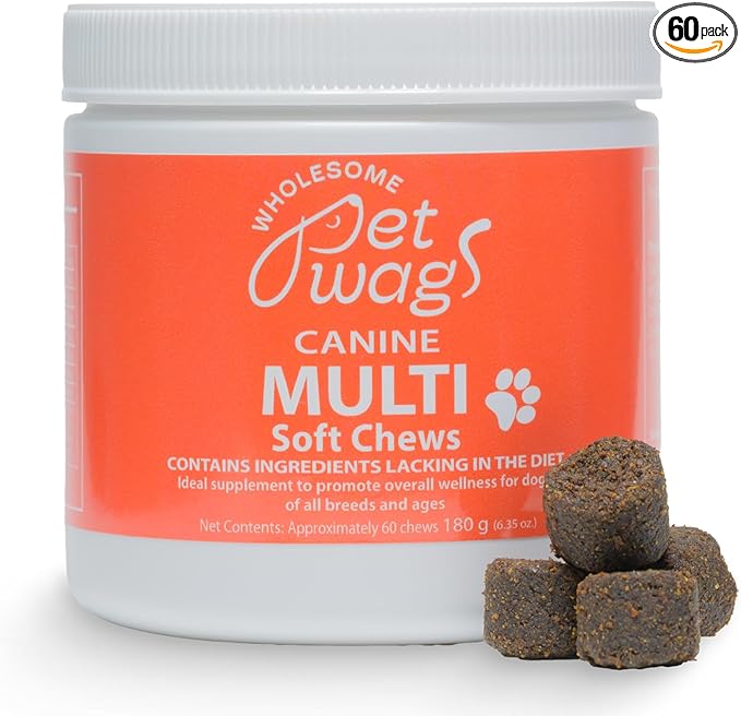 Daily 10-in-1 Dog Wellness Chews – Joint, Gut, Immune, Skin & Coat, Energy & Vitality Support – Glucosamine, Probiotics, Salmon Oil & Turmeric – 60 Soft Chews