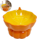 Hamiledyi Ceramic Raised Cat Bowl Tilted 15° Elevated Cat Bowl for Food or Water Anti Vomiting and Whisker Fatigue Cute Pumpkin Shaped Pet Feeder Bowl for Indoor Cats Kitten and Dogs (Orange Pumpkin)
