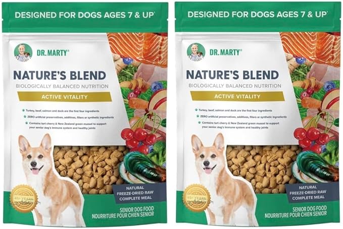 Dr. Marty Nature’s Blend Active Vitality Freeze Dried Raw Dog Food 48 oz (2 Pack)