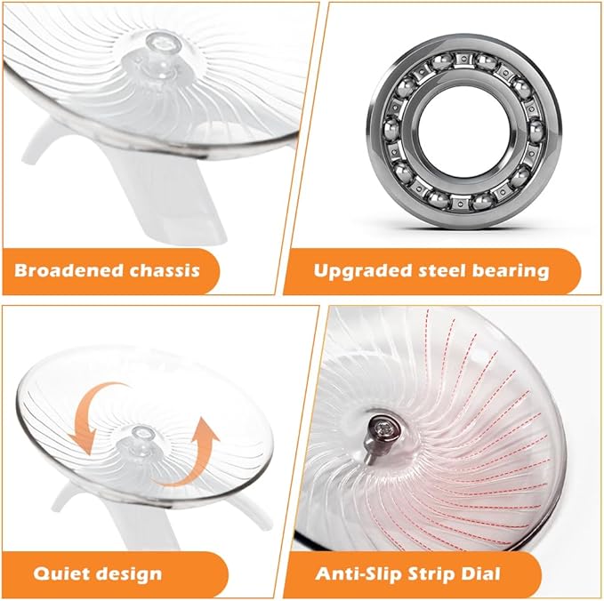 Kakalote Hamster Wheel, Hermit Crab Climbing Toys Silent Running Exercise Wheel, Small Animal Exercise Wheels Hermit Crabs Wheel for Hamsters, Gerbils, Hermit Crab Small Cage