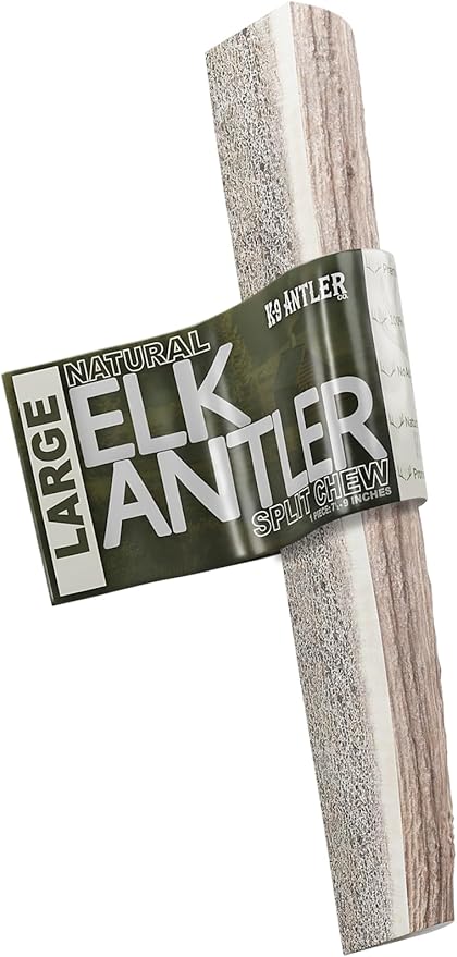 Elk Antlers for Dogs – Large Split (7.5-9 Inch), Irresistible Chew, USA Sourced, Naturally Shed & Ethically Harvested