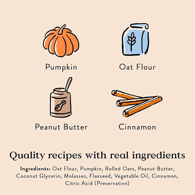 Bocce's Bakery Pumpk’n Spice Treats + Probiotic Supplement Bundle for Dogs – All-Natural, Wheat-Free Cookies & 7 Strains of Probiotics to Support Digestion – Baked in The USA with Real Ingredients